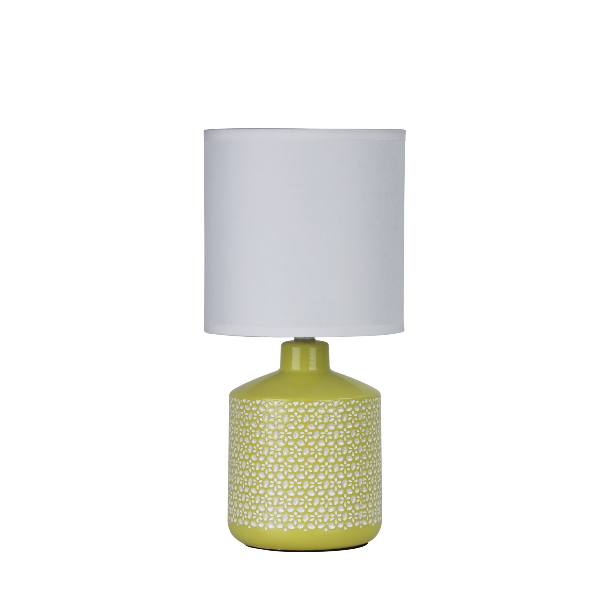 Celia Table Lamp Yellow With White Shade